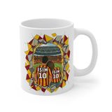 Sarı Kırmızı Sevgililere Özel Kupa Bardak - Taraftar Kupa Bardak - Kişiye Özel Sarı Kırmızı Hediye Mug (Tema 3, Beyaz)