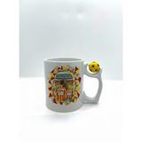 Sarı Kırmızı Sevgililere Özel Kupa Bardak - Taraftar Kupa Bardak - Kişiye Özel Sarı Kırmızı Hediye Mug (Tema 3, Futbol Toplu)