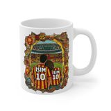 Sarı Kırmızı Sevgililere Özel Kupa Bardak - Taraftar Kupa Bardak - Kişiye Özel Sarı Kırmızı Hediye Mug (Tema 4, Beyaz)