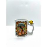 Sarı Kırmızı Sevgililere Özel Kupa Bardak - Taraftar Kupa Bardak - Kişiye Özel Sarı Kırmızı Hediye Mug (Tema 4, Futbol Toplu)