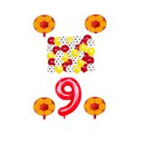 Sarı Kırmızı Taraftar Folyo Balon Doğum Günü Parti Seti Yaş 9