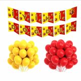 Sarı Kırmızı Taraftar Iyi Ki Doğdun Banner Ve 5 Adet Sarı Balon - 5 Adet Kırmızı Balon Set