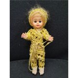 Sarı Kız Bebek Oyuncak Biblo Obje Gözleri Hareketli El Yapım 13CM Cameo Vinly Doll Vinil 1 Adet