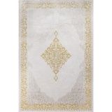Sarı Klasik Modern Geometrik Etnik Eskitme Desenli Boho Makinada Yıkanabilir Hafif Hav Toz Vermez Leke Tutmaz Kaymaz Taban Dijital Makine Baskı Halı Oturma Odası Salon Yolluk Koridor Mutfak Halısı