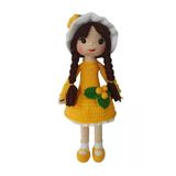 Sarı Kokina Çiçeği Bebek Amigurumi Organik Oyuncak