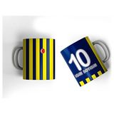 Sarı Lacivert Çubuklu Yeni Sezon Forma Tasarımlı Kişiye Özel Baskılı Hediye Kupa Bardak - 001 - Beyaz - 330 ml