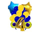 Sari Lacivert Futbol Temali Balon Yaş Set, 4
