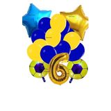Sari Lacivert Futbol Temali Balon Yaş Set, 6