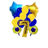 Sari Lacivert Futbol Temali Balon Yaş Set, 7
