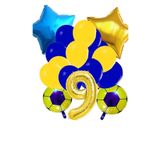 Sari Lacivert Futbol Temali Balon Yaş Set, 9
