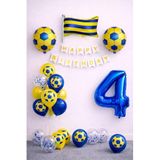 Sarı Lacivert Futbol Temalı Doğum Günü Balon Seti (4)