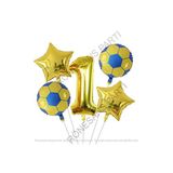 Sarı Lacivert Futbol Topu Folyo Balon Seti Yaş 1