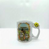 Sarı Lacivert Sevgililere Özel Kupa Bardak - Taraftar Kupa Bardak - Kişiye Özel Sarı Lacivert Hediye Mug (Tema 1, Futbol Toplu)