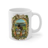 Sarı Lacivert Sevgililere Özel Kupa Bardak - Taraftar Kupa Bardak - Kişiye Özel Sarı Lacivert Hediye Mug (Tema 2, Beyaz)
