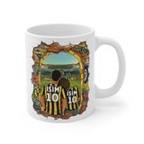 Sarı Lacivert Sevgililere Özel Kupa Bardak - Taraftar Kupa Bardak - Kişiye Özel Sarı Lacivert Hediye Mug (Tema 4, Beyaz)