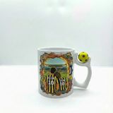Sarı Lacivert Sevgililere Özel Kupa Bardak - Taraftar Kupa Bardak - Kişiye Özel Sarı Lacivert Hediye Mug (Tema 4, Futbol Toplu)