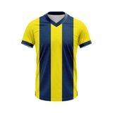 Sarı Lacivert V Yaka Çubuklu Taraftar Forması