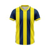 Sarı Lacivert V Yaka Klasik Çubuklu Taraftar Forması