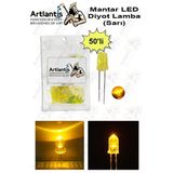 Sarı Mantar Led Diyot Lamba 50 li 1 Paket Sarı 4.8 mm Mini Mantar Led Lamba Deney Bilim Proje Arduino Işığı
