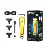 SARI METAL KAPLAMA - USB SARJLI - T BIÇAK 3 KESİM TARAK - YAĞ ŞİŞE - TEMİZLEME FIRÇA SAÇ SAKAL KESME - TRAŞ MAKİNE RD-3638 (4604)