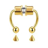 Sarı Paslanmaz Çelik Mıknatıslı Fake Sahte Septum Piercing
