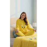 sarı Peluş Pijama Takımı ZHR022