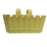 Sarı Plastik Çit Tasarımlı Balkon Saksısı, Asılabilir Çiçeklik, Dekoratif Bahçe Aksesuar 28x12