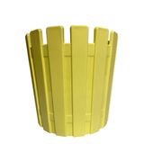 Sarı Plastik Çit Tasarımlı Saksı, Dekoratif Bahçe Saksısı, Modern Stil 16x15 cm