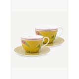 Sarı Porselen Çay Fincan Seti 280 ml