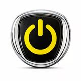 Sarı Power Logo Metal Araç Amblemi 3D Krom Çerçeveli Oto Panjur Bagaj Arması Universal