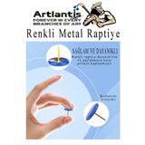 Sarı Raptiye 200 Adet 1 Paket Renkli Pvc Kaplı Başlıklı Raptiye Plastik Yuvarlak Düğmeli Raptiye Pano Okul Ofis Büro