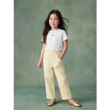 Sarı Regular Fit Kız Çocuk Nakışlı Gabardin Pantolon