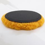 Sarı Renk (1 Adet) Orta Sert Koyun Kuzu Postu Pedi Ø 125 Mm Pasta Cila Polisaj Cırt Tabanlı Yün