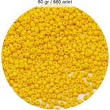 Sarı Renk 4 Mm Yaklaşık 660 Adet / 60 Gram Cam Boncuk Oya Yazma Bileklik Ve Kolye