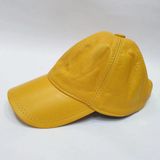 Sarı Renk Deri Unisex Şapka