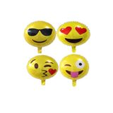 Sarı Renk Emoji Folyo Balon 4'lü Set 45 cm
