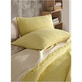 Sarı Renkli 4 Katlı Multi Muslin %100 Pamuk Çift Kişillik Yatak Örtüsü/pike 230X250 cm Battal Boy - 230 x 250 cm