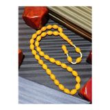 SARI RENKLİ ÇUBUK KEHRİBAR TESBİH BEYZİ KESİM SİSTEMLİ