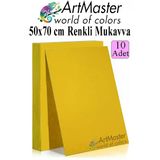 Sarı Renkli Mukavva 50X70 Cm 10 Adet 1 Paket Renkli Sert Karton 1.0 Mm Anasınıfı Hobi Etkinlik Okul Öncesi Elişi