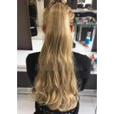 Sarı Röfleli 65 Cm Kaliteli Sentetik Atkuyruk Postiş Saç