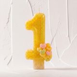 Sarı Sim Pasta Mumu Doğum günü mum 1 yaş Balon Konsept (1)