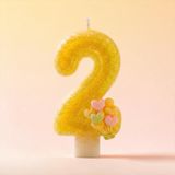 Sarı Sim Pasta Mumu Doğum günü mum 1 yaş Balon Konsept (2)