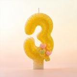 Sarı Sim Pasta Mumu Doğum günü mum 1 yaş Balon Konsept (3)
