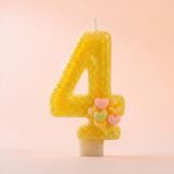 Sarı Sim Pasta Mumu Doğum günü mum 1 yaş Balon Konsept (4)