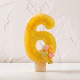 Sarı Sim Pasta Mumu Doğum günü mum 1 yaş Balon Konsept (6)