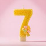 Sarı Sim Pasta Mumu Doğum günü mum 1 yaş Balon Konsept (7)