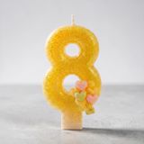 Sarı Sim Pasta Mumu Doğum günü mum 1 yaş Balon Konsept (8)