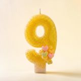 Sarı Sim Pasta Mumu Doğum günü mum 1 yaş Balon Konsept (9)