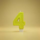 Sarı Simli Pasta Mumu Doğum günü mum 1 yaş (4)