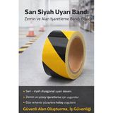Sarı Siyah Reflekli Uyarı Bandı Zemin Ve Alan İşaretleme Bandı (Rulo)